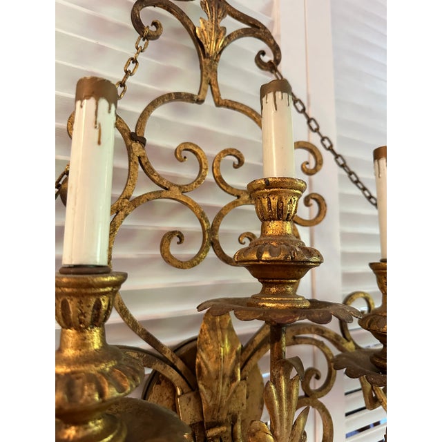 1950s Italian Tole Seven Lights Sconce For Sale - Image 9 of 12