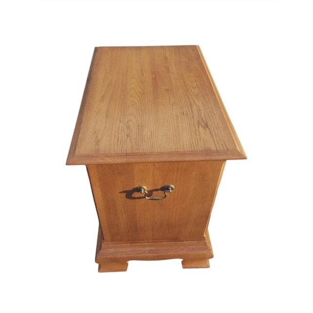 1980s Kincaid Chippendale Oak Bedside Chest Nightstand For Sale - Image 5 of 9