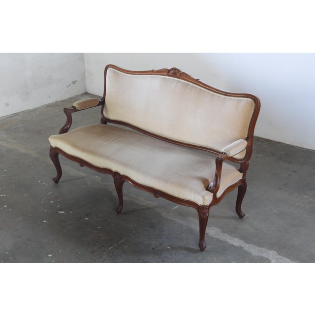Wood Antique Louis XV Style Sofa, France, 19th Century For Sale - Image 7 of 18