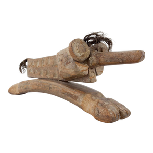 Jochanan Ben Yaakov, Brutalist German Israeli Hand Carved Wooden Dada Sculpture Ben Yaakov