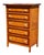 Antique Federal Style Bird's Eye Maple & Oak Five Drawer Gentleman's Tall Chest For Sale - Image 4 of 12