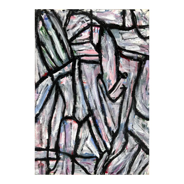 Bay Area Abstract Expressionist Oil on Illustration Board Honora Berg Berkeley by Honora Berg For Sale