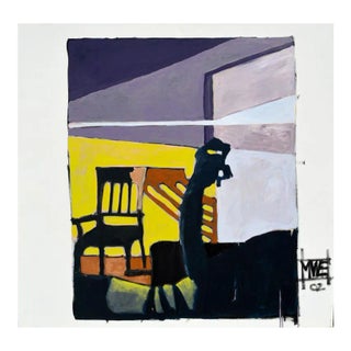 "Interior Perspective Abstract" Contemporary Oil Painting by Michael William Eggleston For Sale