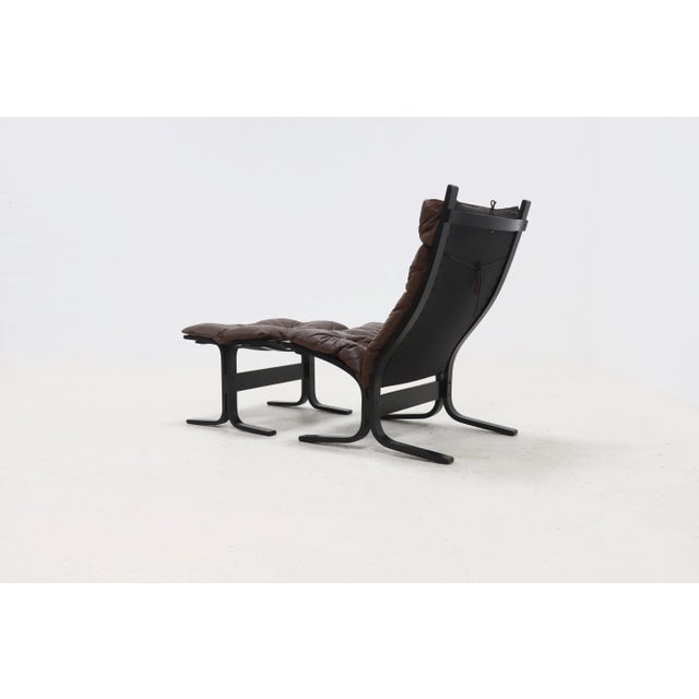 Black Set of Siesta Lounge Chair and Ottoman by Ingmar Relling for Westnofa, Norway, 1960s For Sale - Image 8 of 12