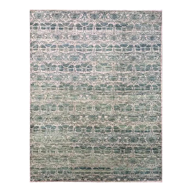 Handwoven Modern Ikat Area Rug 9’3″ X 11’10” For Sale