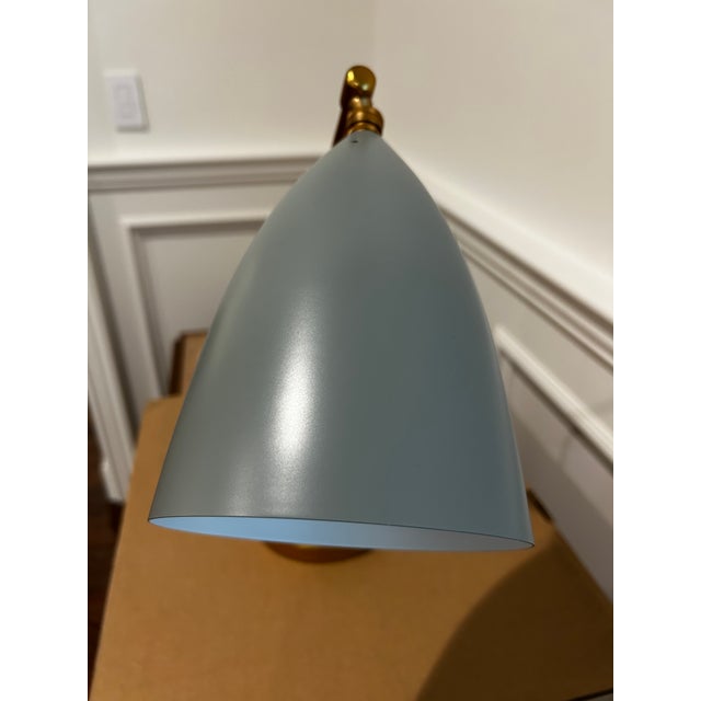 Greta Grossman Mid-Century Modern Gubi Gräshoppa Table Lamp in Blue Grey, Greta Grossman Design For Sale - Image 4 of 13