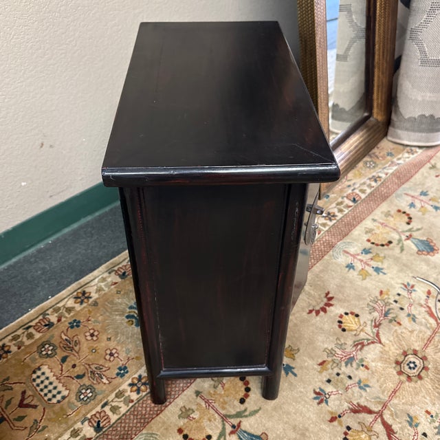 Black Chinese Lacquered Nightstand For Sale - Image 8 of 12