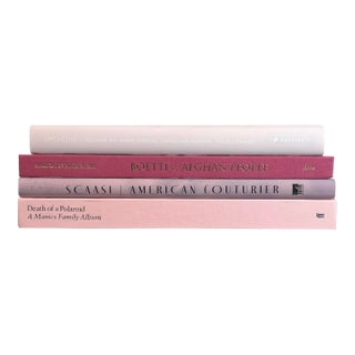 Decorative Books - Blush Arts Coffee Table Stack - 4 Pink Books For Sale