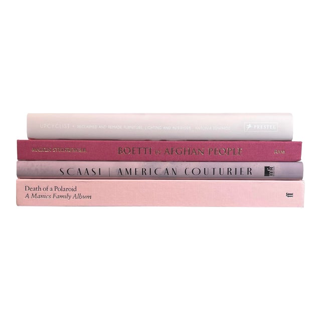 Decorative Books - Blush Arts Coffee Table Stack - 4 Pink Books For Sale