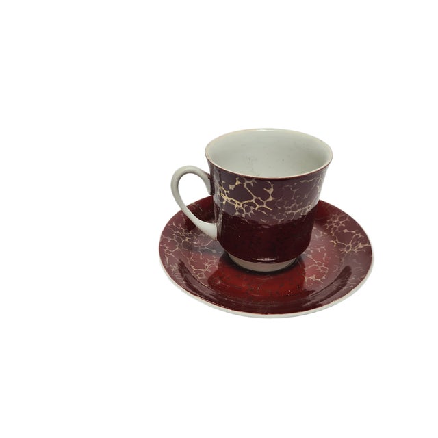 Ceramic Vintage Polish Cup and Saucer from Wałbrzych Pottery, 1970s, Set of 2 For Sale - Image 7 of 13