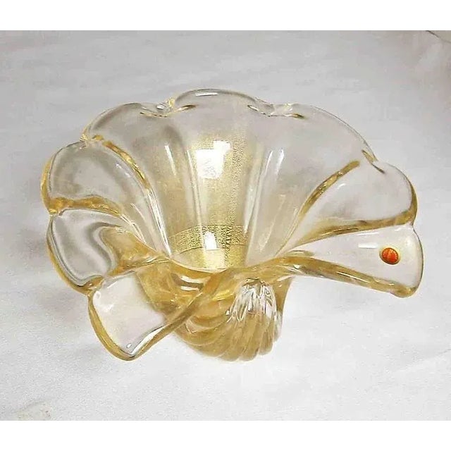 Metal 1970's Large Barovier Murano Gold Shell Centerpiece Bowl For Sale - Image 7 of 11