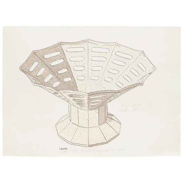 Cup'' is an original China ink and watercolor drawing on ivory-colored paper by Anonymous French Artist of XIX Century. In...