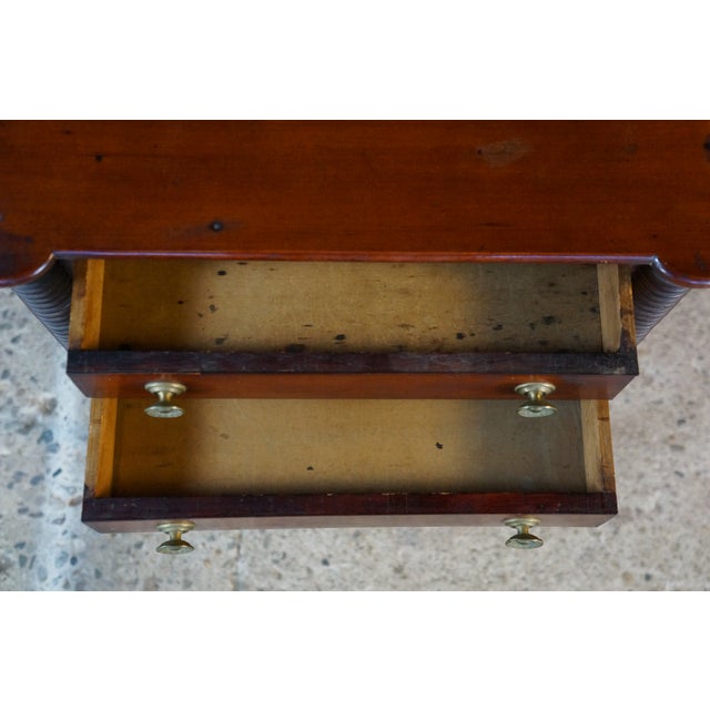 Antique Early 19th C. American Federal Mahogany Carved Work Table Nightstand For Sale - Image 9 of 17