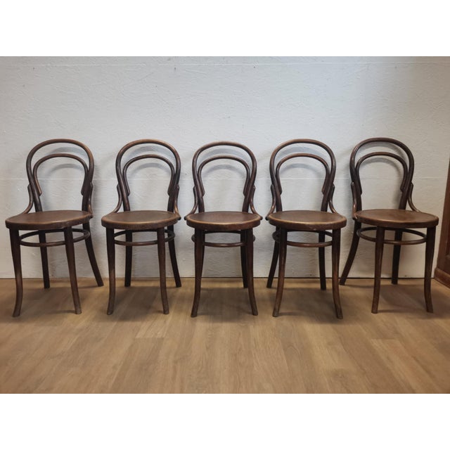 Vintage Bistro Chairs, 1920s, Set of 5 For Sale - Image 6 of 10