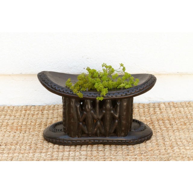 Rich Brown African Bamum Stool For Sale - Image 9 of 9