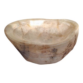 Natural Crystal Quartz Geode Hand-Carved Semiprecious Stone Vessel Sink For Sale