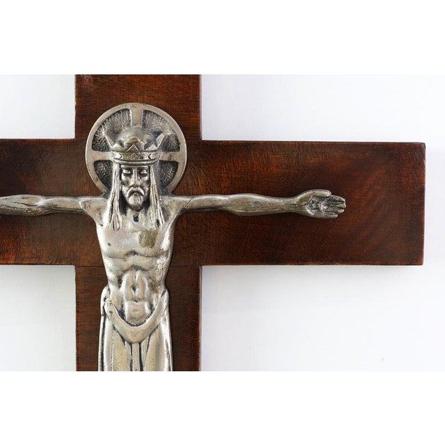 Large Art Deco Crucifix, Belgium, 1920s For Sale - Image 10 of 11