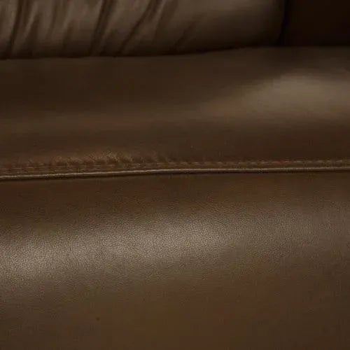 Modern Hukla Brown Leather Two-Seater Sofa For Sale - Image 3 of 11