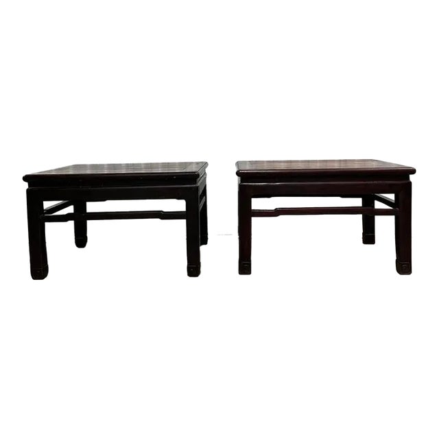Pair of 19th C Chinese Rosewood Side Tables Qing Dynasty For Sale