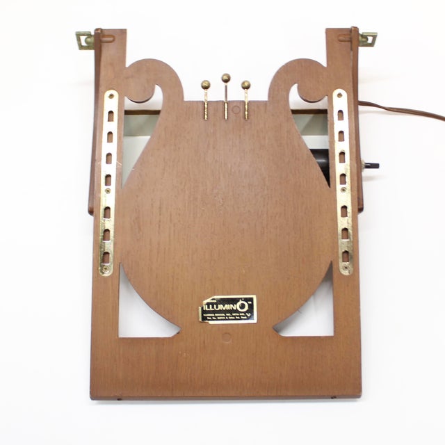 Mid-Century Modern Vintage Lyre Harp Music Light by Vintage Illumino Devices Music Stand Piano Light For Sale - Image 3 of 6
