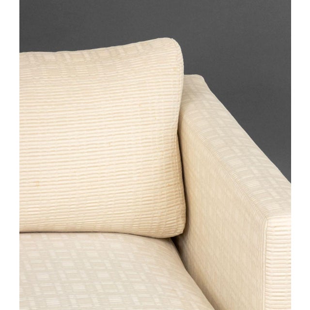 Late 20th Century Modern White Upholstered Two-Seat Sofa For Sale - Image 5 of 9