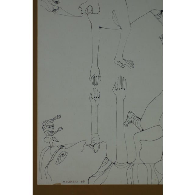 1960s Mario Molinari, Figure, Drawing on Paper, 1969 For Sale - Image 5 of 9