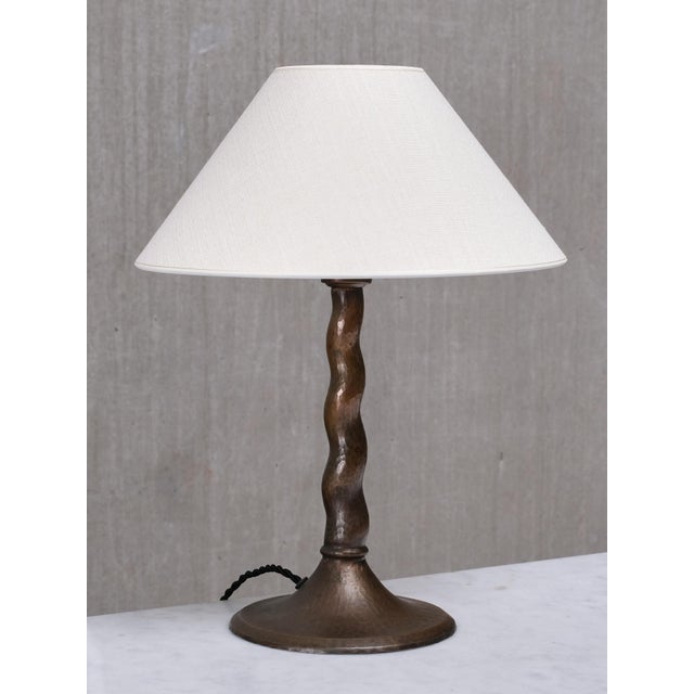 Hammered Copper Model 6834 Table Lamp by Harald Notini for Böhlmarks, Sweden, 1920s For Sale - Image 4 of 11