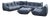 Togo Sofa in Black Leather by Michel Ducaroy for Ligne Roset, Set of 5 For Sale