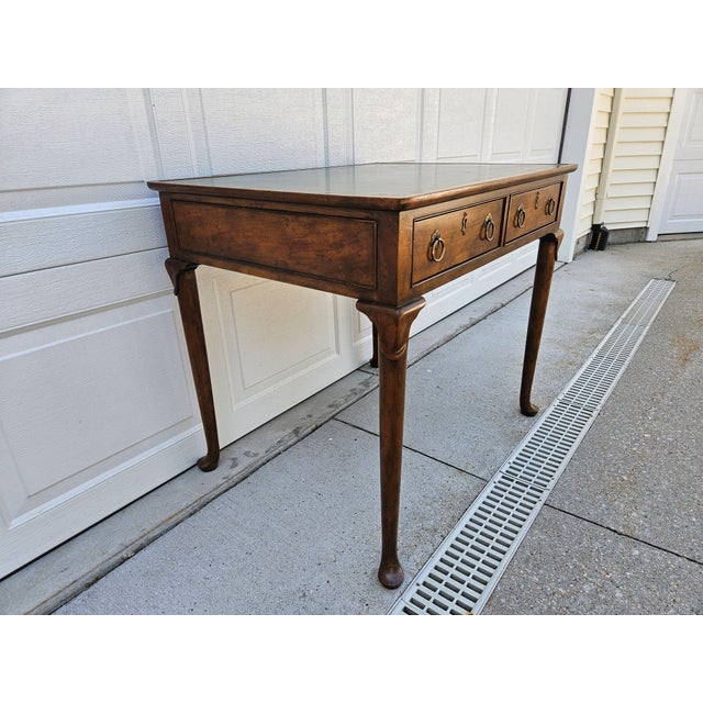 Wood Baker Furniture Georgian Leather Top Writing Desk For Sale - Image 7 of 13