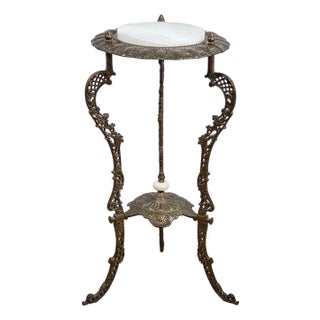 Antique Victorian Bronze and Onyx Stand C. Late 19th Century For Sale