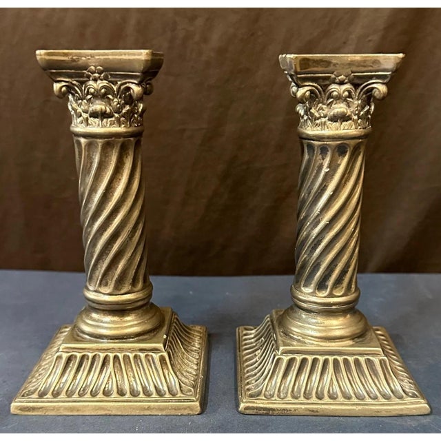 American Early 20th Century Wilcox Silver Plate Candle Holders - A Pair For Sale - Image 3 of 8