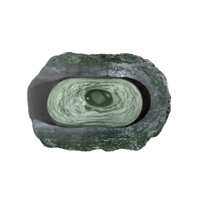 Glass Emerald Crystalized Glass Vase- Large For Sale - Image 7 of 11
