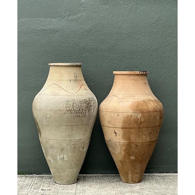 Rustic Vintage Monumental Turkish Terracotta Vessels - A Pair For Sale - Image 3 of 12