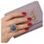 Bochic “Orient” Vintage Rose Cut Diamond & Tanzanite Ring Set 18K Gold & Silver For Sale In New York - Image 6 of 16