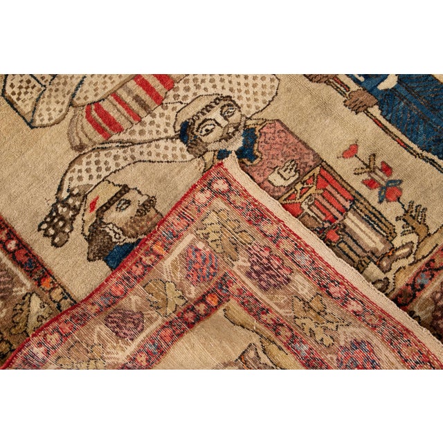 Antique Hand Knotted Malayer Rug For Sale - Image 4 of 12