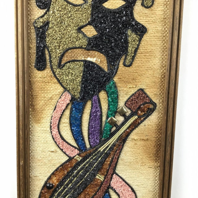 Gold Mid Century Stone-Art Comedy Tragedy Drama Mask Theater Happy Sad Face For Sale - Image 8 of 13