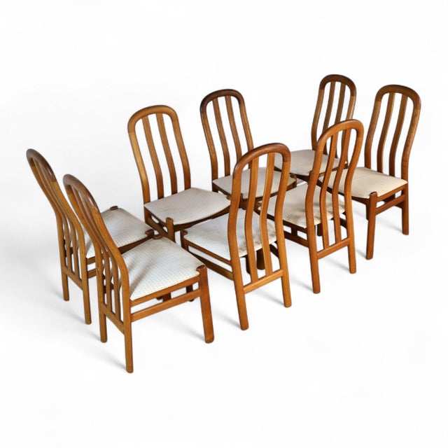 Mid-Century Modern Attributed to Skovby Vintage Danish Modern Set of 8 Teak Dining Chairs C. 1970s For Sale - Image 3 of 8