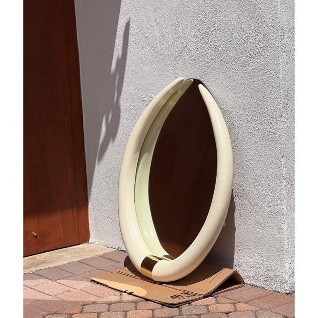 A Vintage “Elephant Tusk” Mirror After Karl Springer, Circa 1979 For Sale - Image 9 of 10