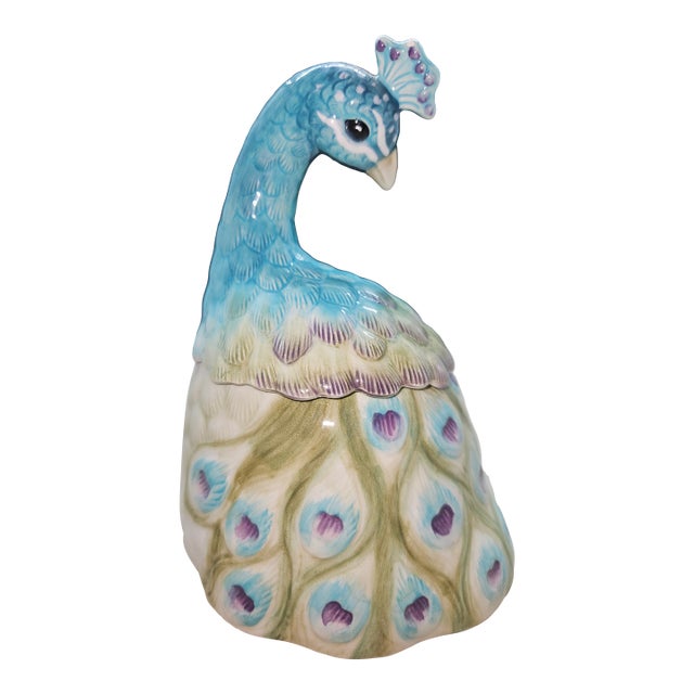 Edie Rose Home Peacock Collection 6" Figurine Trinket Box W/Lid Fitz & Floyd For Sale