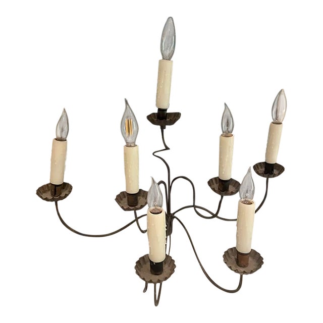 Antique French Wrought Iron Candle Sconces – Electrified 19th Century Wall Lights - a Pair For Sale