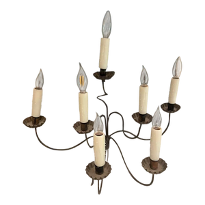 Antique French Wrought Iron Candle Sconces – Electrified 19th Century Wall Lights - a Pair