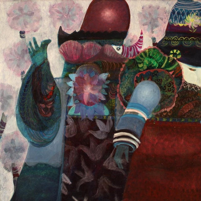 Simonetta Carpini, Masked Figures, 1980, Mixed Media For Sale - Image 9 of 16