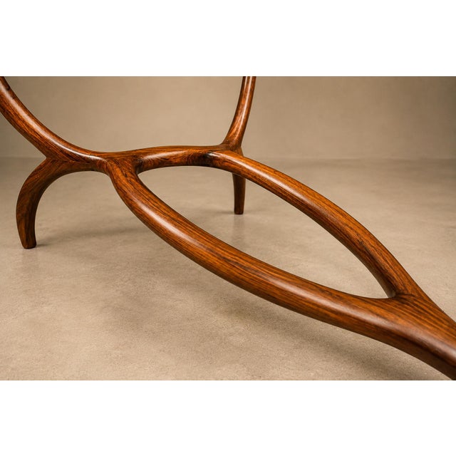 Mid-Century Modern Egg Coffee Table in Caviuna Wood & Glass by Giuseppe Scapinelli, Brazil, 1950s For Sale - Image 3 of 18