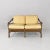 American modern rattan and beige floreal fabric sofa by McGuire Company, 1970s. Two-seater sofa with seat and back made by...