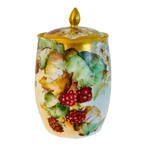 Vintage Limoges France Handpainted Condiment Jar