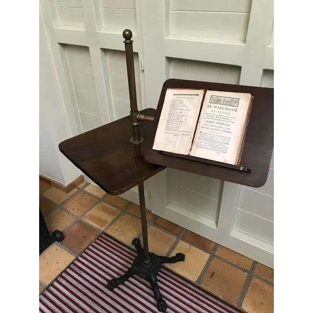 Mid 19th Century Victorian Music Stand in Mahogany, Brass, Copper & Cast Iron, 1850s For Sale - Image 5 of 9
