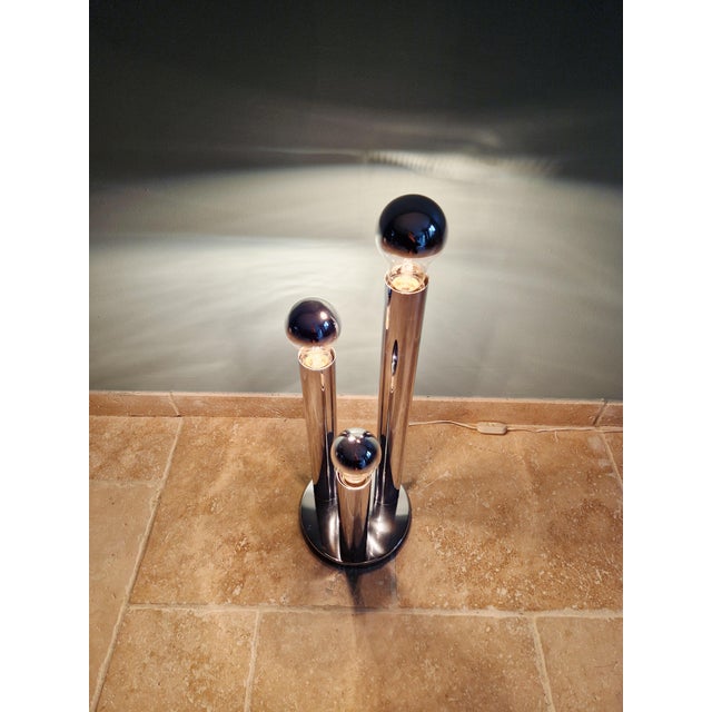 1970s Large Space Age Lamp in Chromed Metal by Gaetano Sciolari for Boulanger, 1970 For Sale - Image 5 of 12