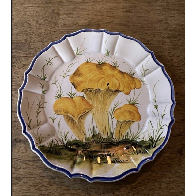 1970s Mushroom Bassano Hand Painted Plates - 4 in Set For Sale - Image 4 of 7