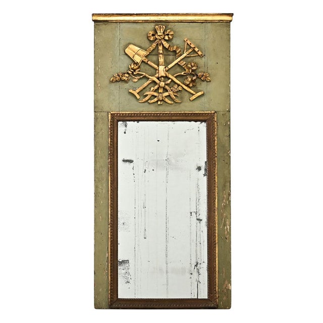 French 19th Century Gardener's Trumeau Mirror For Sale - Image 9 of 9