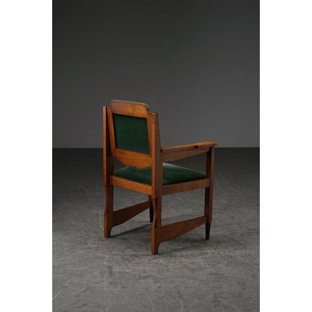 Wood Amsterdam School Desk Chair, 1920s For Sale - Image 7 of 15